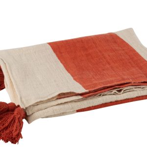 J-Line plaid Strand Groeven – katoen – koraal – 185 x 135 cm J-Line plaid Strand Groeven – katoen – koraal – 185 x 135 cm