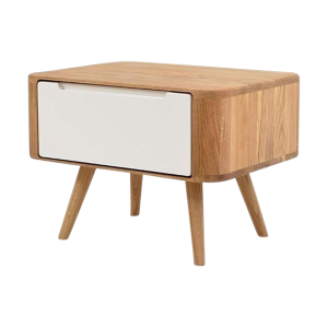 Gazzda Ena Nightstand 55 Eikenhouten Nachtkastje – Naturel / wit