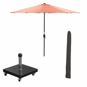 Garden Impressions stokparasol Lotus koper Ø300 cm met 40kg Eureka voe