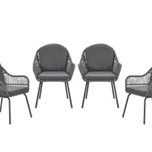 Garden Impressions Triton tuinstoelen set van 4 grijs rope