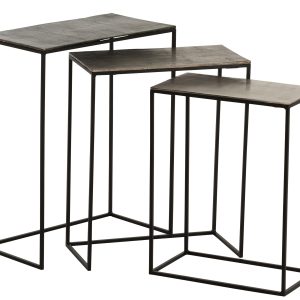 J-Line bijzettafel Rechthoekig – aluminium – zwart/mix – set van 3