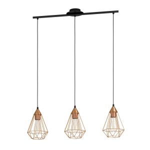 EGLO hanglamp Tarbes – e27 – 79 cm – zwart/koper