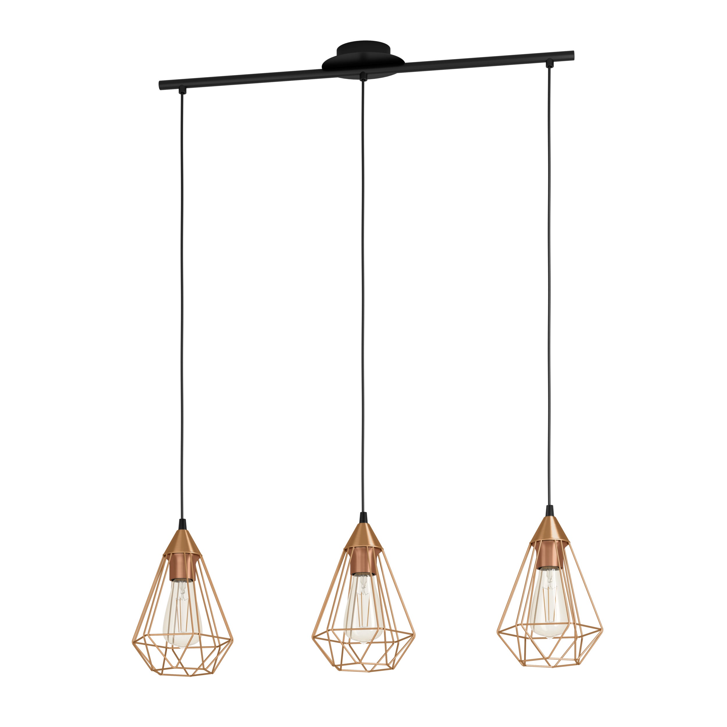 EGLO hanglamp Tarbes - e27 - 79 cm - zwart/koper