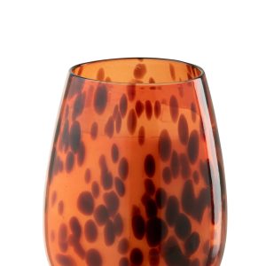 J-Line kaars Mia – glas – oranje/zwart – medium – 120U J-Line kaars Mia – glas – oranje/zwart – medium – 120U