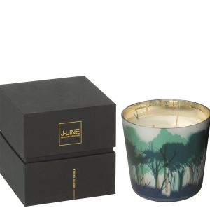 J-Line geurkaars Noa Bos – groen/goud – small – 50U J-Line geurkaars Noa Bos – groen/goud – small – 50U