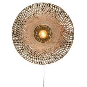GOOD&MOJO wandlamp Kalimantan – bruin – Ø87cm GOOD&MOJO wandlamp Kalimantan – bruin – Ø87cm