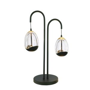 Highlight tafellamp Clear – 2 lichts – 14 x 48 cm – helder zwart