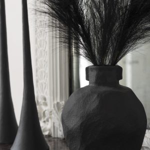 J-Line decoratie tak Plumeau – kunststof – zwart – small