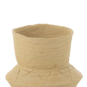 J-Line bloempot Veda – papier maché – naturel – Ø 40 cm J-Line bloempot Veda – papier maché – naturel – Ø 40 cm
