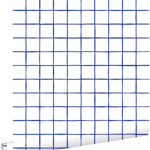 ESTAhome behang geblokt motief blauw en wit – 53 cm x 10.05 m – 131274 ESTAhome behang geblokt motief blauw en wit – 53 cm x 10.05 m – 131274