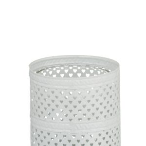 J-Line windlicht Glitter – metaal – wit – small – 2 stuks