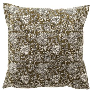JOELLE – sierkussen 45×45 cm – bloemenmotief – 100% katoen – Green Mos JOELLE – sierkussen 45×45 cm – bloemenmotief – 100% katoen – Green Mos