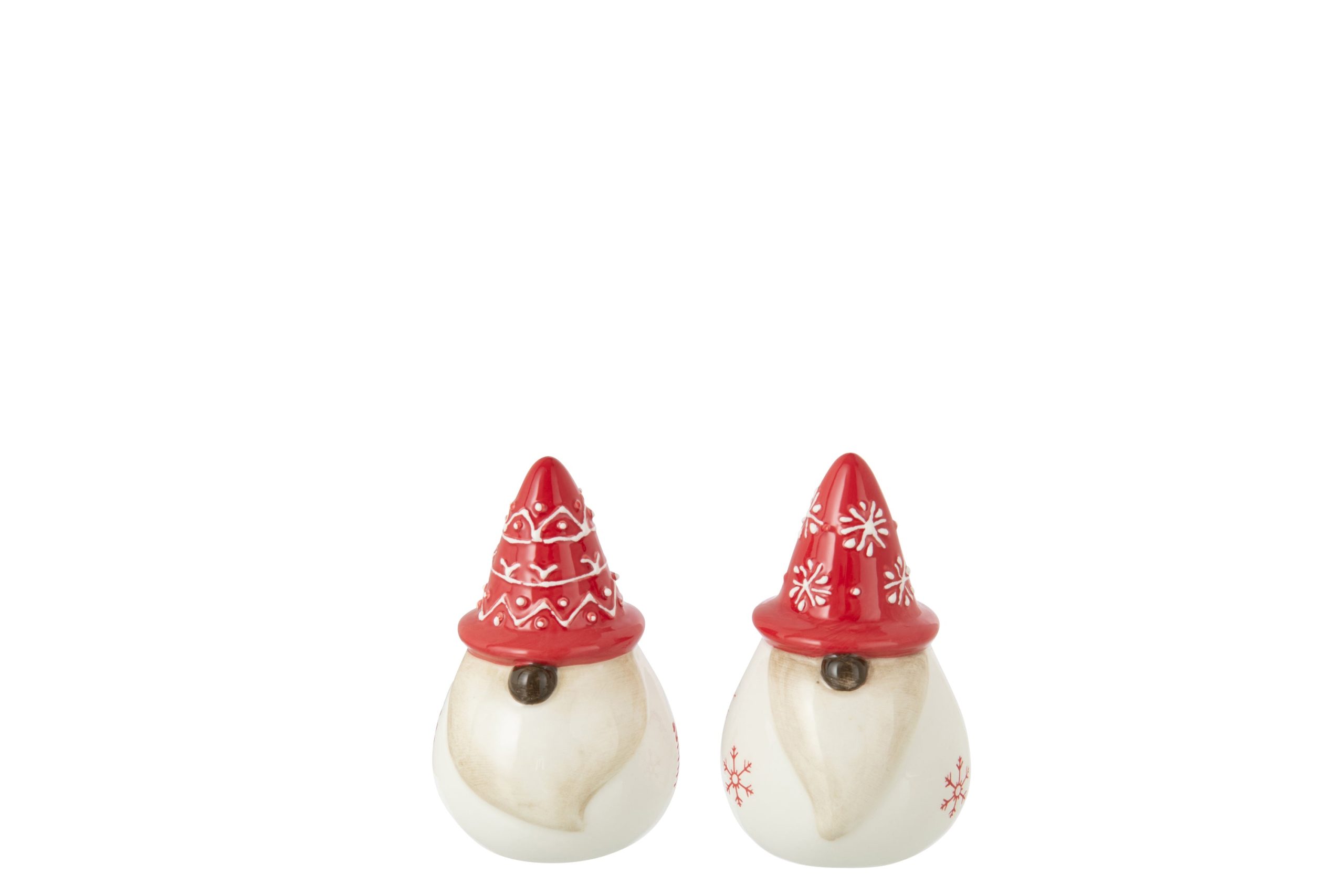 J-Line peper en zoutmolen set Kerstman Dolomiet - kermaiek - wit/kerst