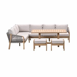 Garden Impressions lounge dining set Alora grey sand – 5-delig links Garden Impressions lounge dining set Alora grey sand – 5-delig links