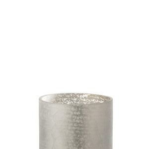 J-Line windlicht Cilinder Craquelé – glas – grijs – medium J-Line windlicht Cilinder Craquelé – glas – grijs – medium