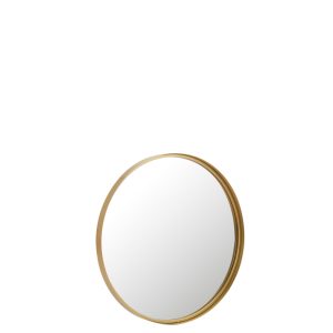 J-Line spiegel Rond Hoge Rand – metaal/glas – goud – small – Ø 60 cm