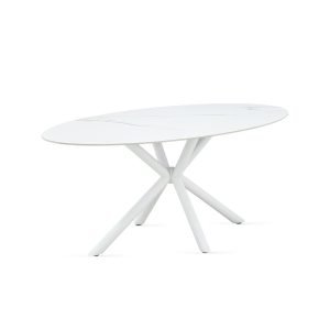 Giga Meubel Eettafel Roxy – Ovaal Wit Keramisch/Metaal – 180x90x75cm Giga Meubel Eettafel Roxy – Ovaal Wit Keramisch/Metaal – 180x90x75cm