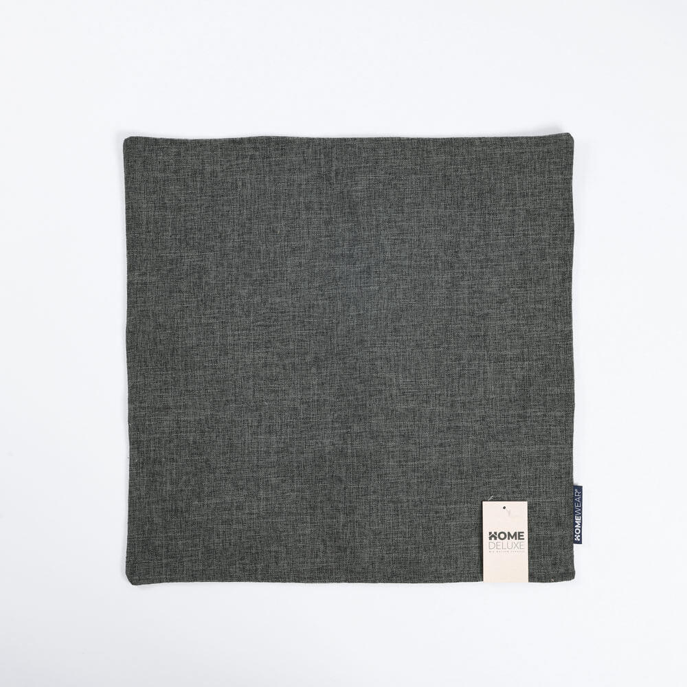 HOME DELUXE Linnen kussenhoes CHARM met kussenvulling - antraciet