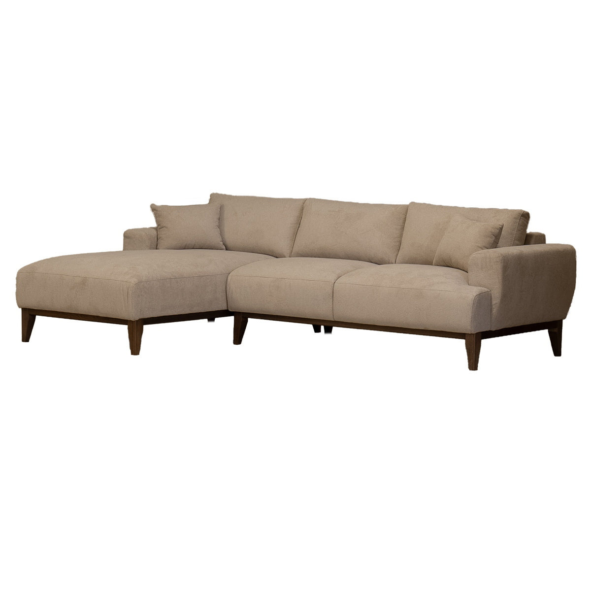 Giga Meubel Chaise Longue Links Bordeaux - Taupe - Stof/Textiel - 270x