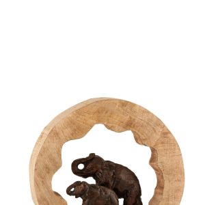 J-Line decoratie Figuur Olifant + Kind – hout/aluminium – brons – smal J-Line decoratie Figuur Olifant + Kind – hout/aluminium – brons – smal