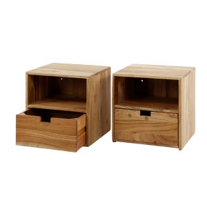 Giga Meubel Nachtkastje Strip XS – Naturel – Set van 2 – 30x30x20cm Giga Meubel Nachtkastje Strip XS – Naturel – Set van 2 – 30x30x20cm