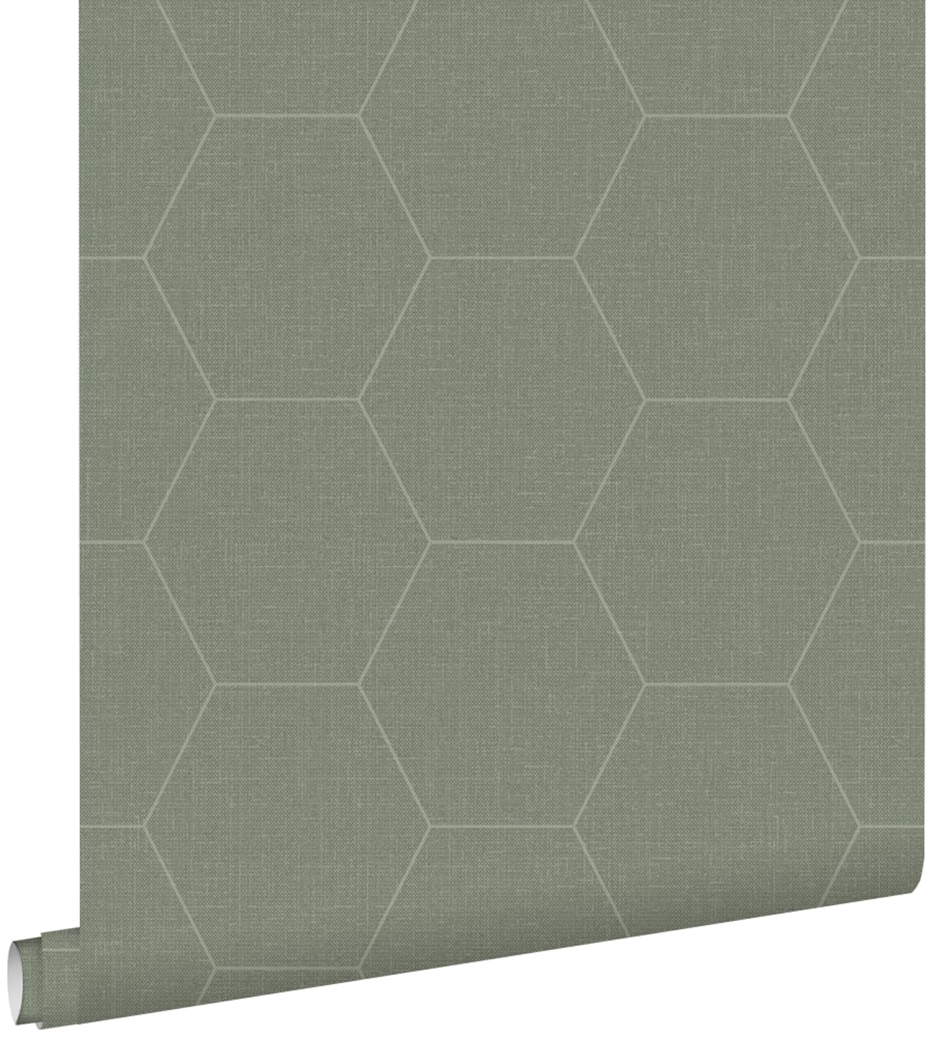 ESTAhome behang hexagon vergrijsd olijfgroen - 53 cm x 10.05 m - 14875