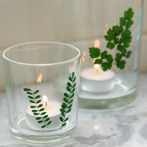 J-Line windlicht Bladeren – glas – groen/transparant – small – 2 stuks J-Line windlicht Bladeren – glas – groen/transparant – small – 2 stuks