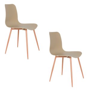 Housecraft Living Leon Eetkamerstoelen Beige – Set van 2