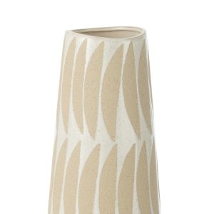 J-Line vaas Kai – keramiek – beige/wit – small – 32 cm hoog