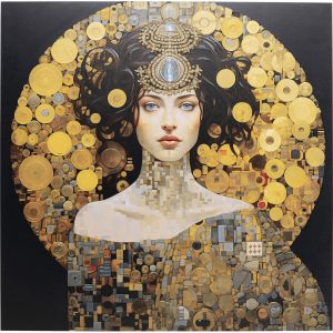 Kare Design Schilderij vrouw Art Nouveau 80x80cm