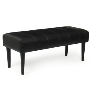 Furnhouse bankje Athea – Zwart – Leer – 50x92x48 Furnhouse bankje Athea – Zwart – Leer – 50x92x48