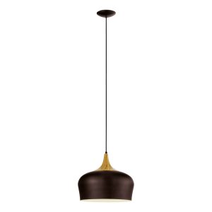 EGLO hanglamp Obregon – 1 lichts – ø350mm. – bruin, creme, eik EGLO hanglamp Obregon – 1 lichts – ø350mm. – bruin, creme, eik