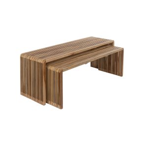 Housecraft Living Djia Salontafel Rechthoekig Teakhout – Set van 2