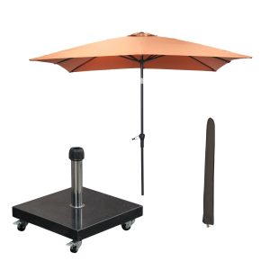 Garden Impressions stokparasol Lotus koper 250×250 cm met Eureka voet