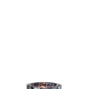 J-Line theelichthouder Vierkant mozaiek – glas – donkerblauw – small