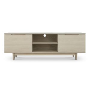 Furnhouse tv-meubel Kerteminde – Witte olie – MDF, eikenfineer – 45×16 Furnhouse tv-meubel Kerteminde – Witte olie – MDF, eikenfineer – 45×16