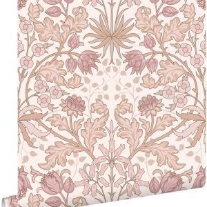 ESTAhome behang vintage bloemen in art nouveau stijl oudroze en beige ESTAhome behang vintage bloemen in art nouveau stijl oudroze en beige