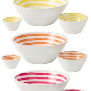 J-Line kom Spiraal – hout – roze/oranje/geel – large – 3 stuks