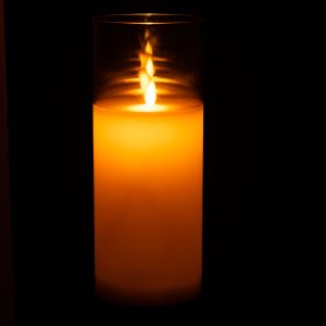 J-Line lamp blinkend – glas – goud – large – LED lichtjes