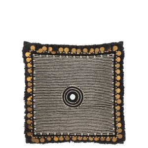 J-Line kussen Ibiza – textiel – zwart