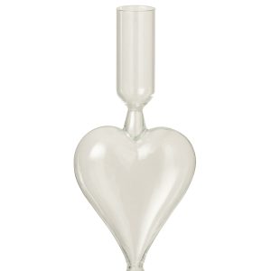 J-Line kaarshouder Hart – glas – transparant
