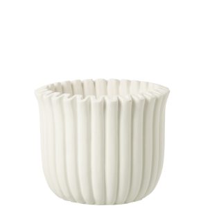J-Line bloempot Geribbeld – cement – wit – large – Ø 19.5 cm J-Line bloempot Geribbeld – cement – wit – large – Ø 19.5 cm