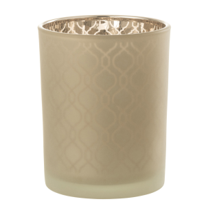 J-Line windlicht Geometrisch – glas – beige – medium – 2 stuks J-Line windlicht Geometrisch – glas – beige – medium – 2 stuks