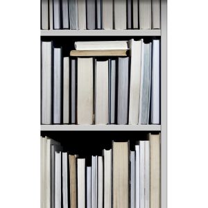 ESTAhome XXL behang boekenkast zwart, grijs, beige en wit – 50 x 900 c ESTAhome XXL behang boekenkast zwart, grijs, beige en wit – 50 x 900 c