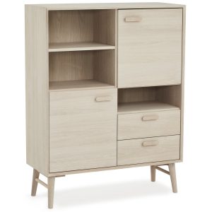 Furnhouse open kast Porto – Witte olie – MDF, Eikenfineer – 40x100x130 Furnhouse open kast Porto – Witte olie – MDF, Eikenfineer – 40x100x130