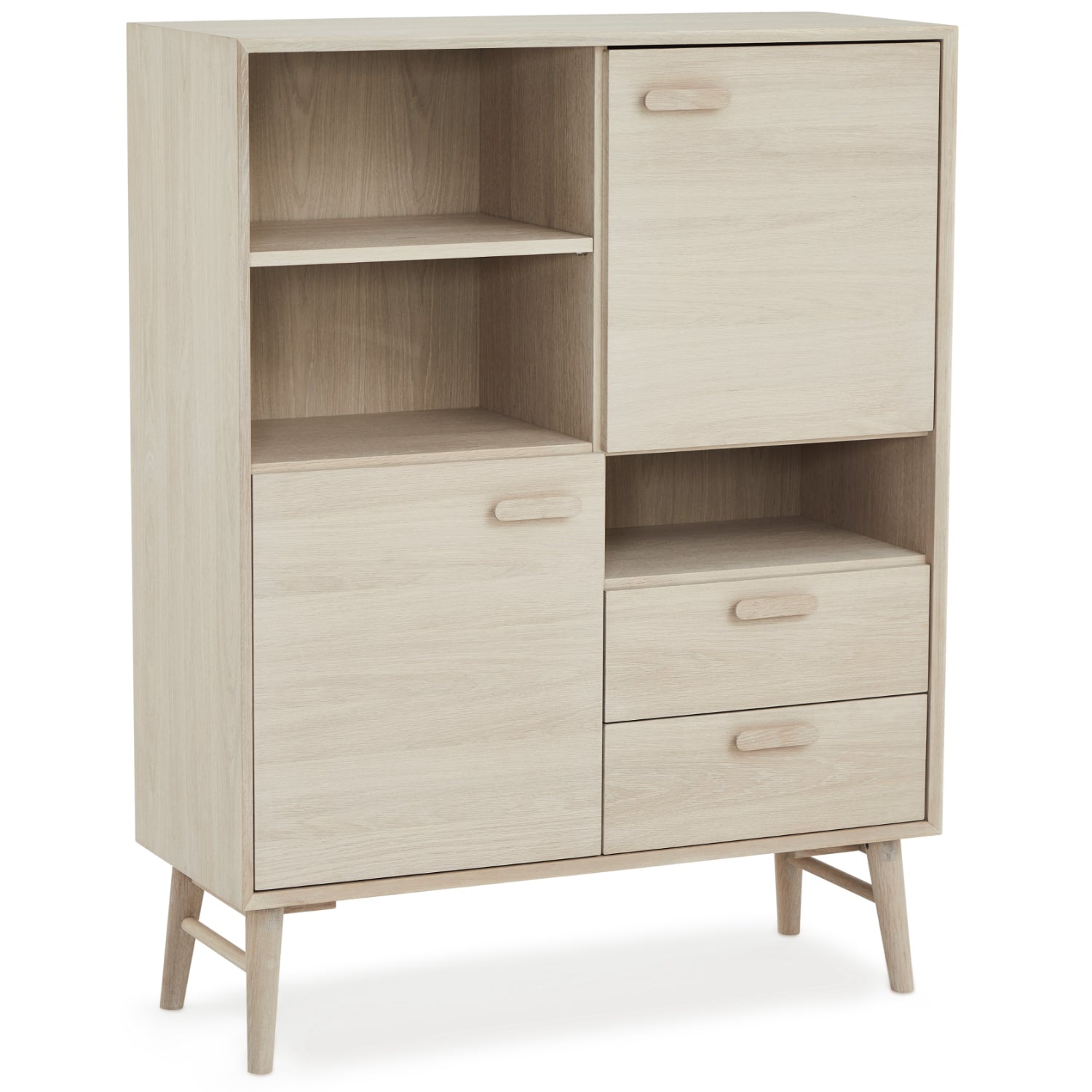 Furnhouse open kast Porto - Witte olie - MDF, Eikenfineer - 40x100x130