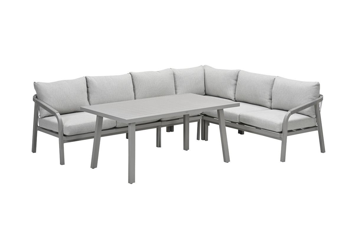 Monti lounge-diningset - 5-dlg. - taupe - rope grey sand - valley sand