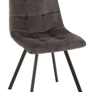 J-Line stoel Morgan – textiel/metaal – grijs – 2 stuks J-Line stoel Morgan – textiel/metaal – grijs – 2 stuks