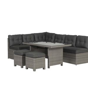Garden Impressions Coral lounge/dining set 5-delig – organic grey