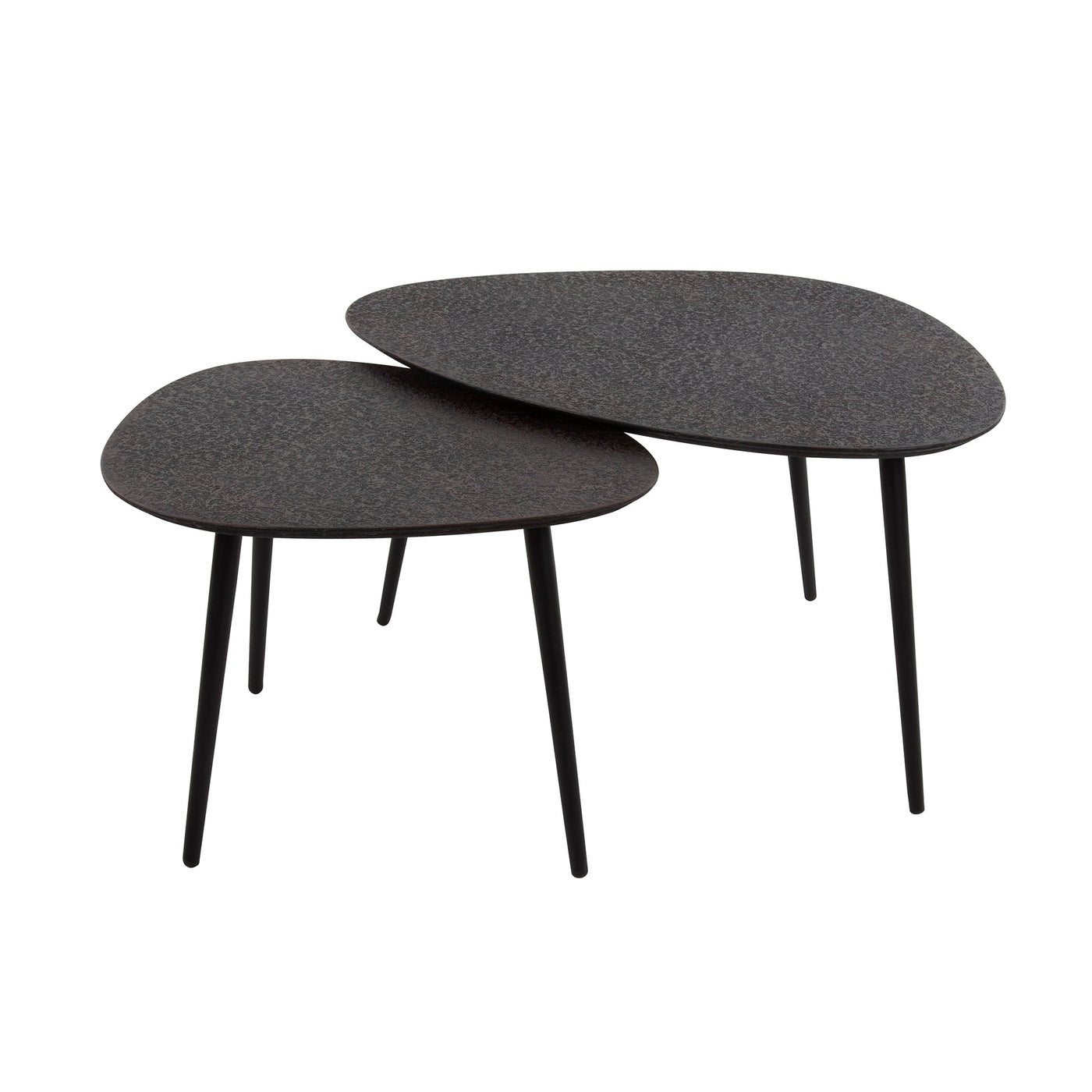 Giga Meubel Salontafel Metallic - Grijs Metaal - Set van 2 - 80x41x59c